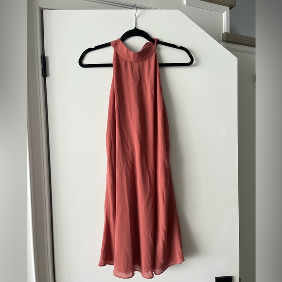 Pink Sleeveless High Neck Mini Dress - Picture 2 of 7